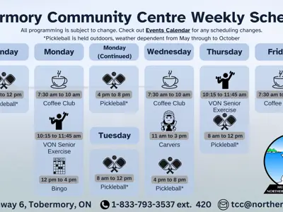 Tobermory Community Centre Weekly Schedule