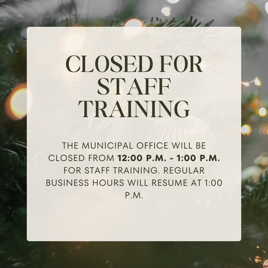 Notice of Closure for Staff Training 