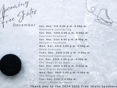 December Public Skating Schedule 