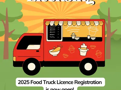 Food Truck promotional poster stating that 2025 registrations are now open.