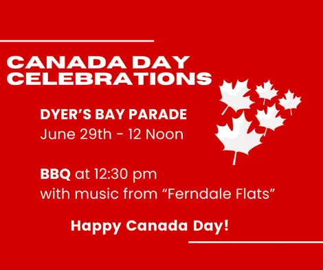 Dyers Bay Canada Day Notice