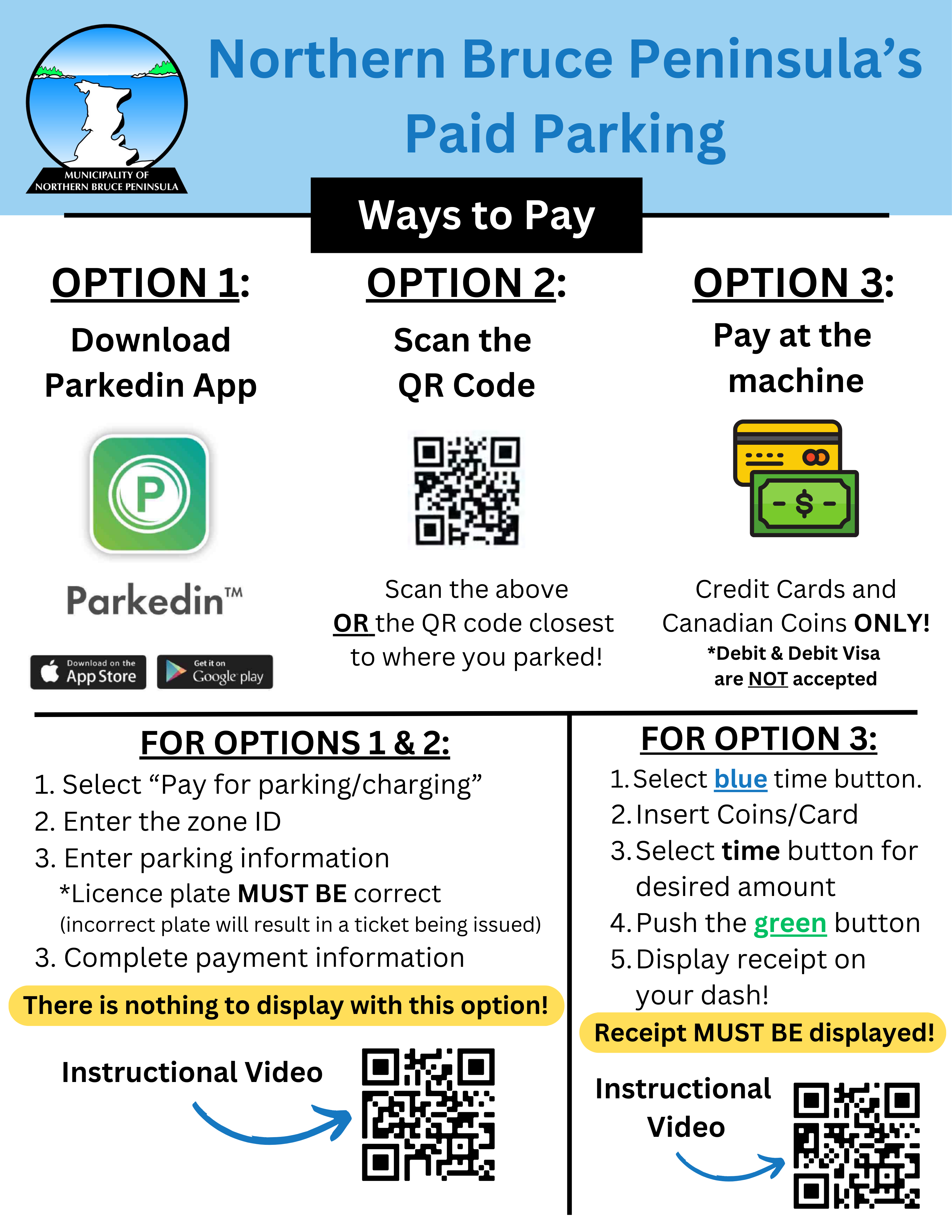 Paid Parking Instructional Flyer